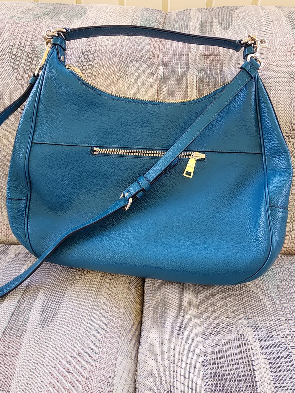 Coach Harley Teal Leather Hobo Bag